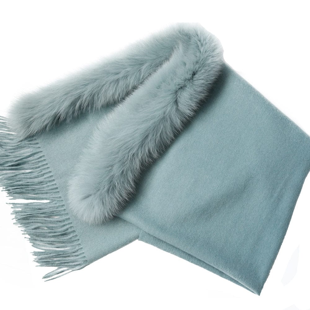 green Newest Design Classic Style Women Winter Woolen Cashmere Knit Shawl With Fur Tassel