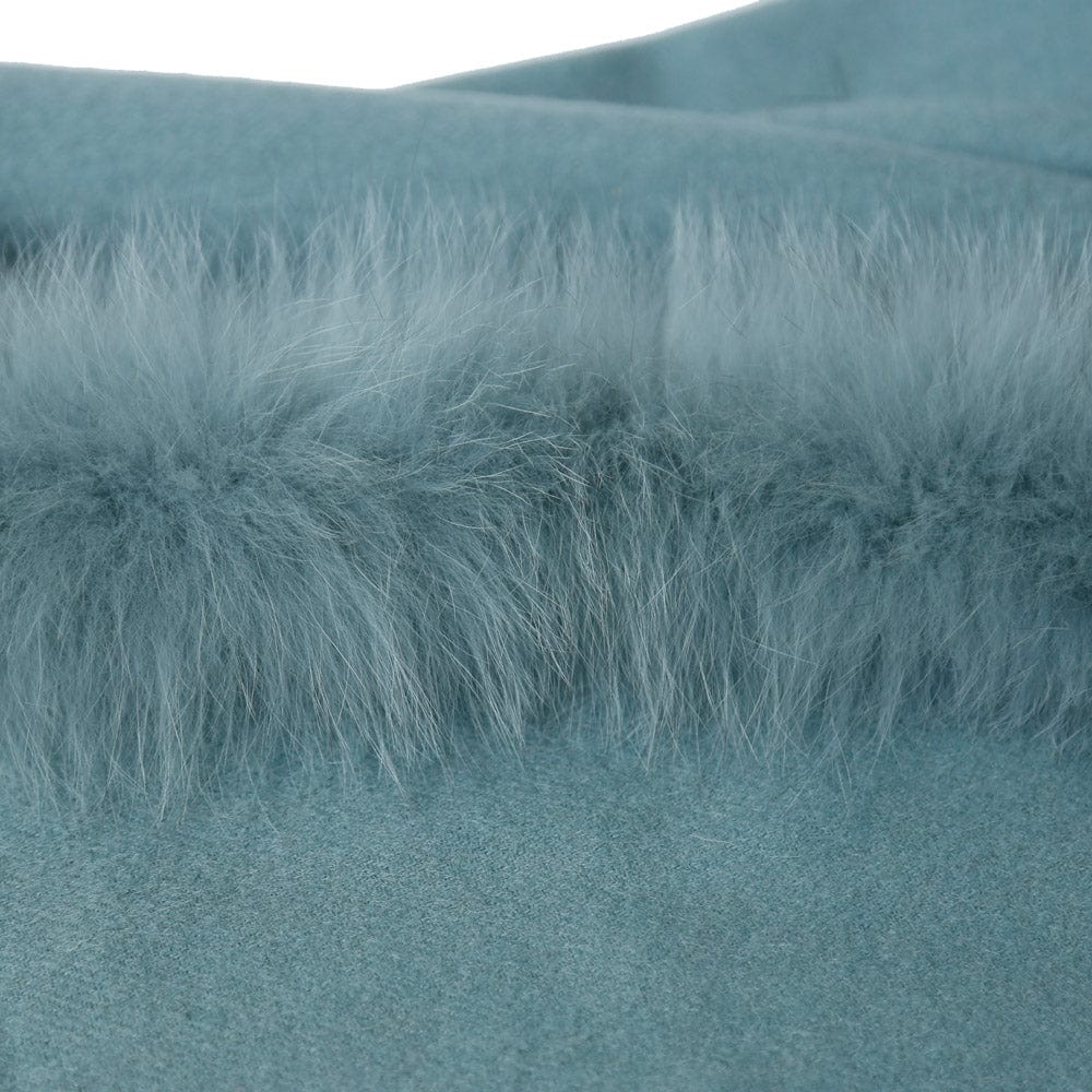 green Newest Design Classic Style Women Winter Woolen Cashmere Knit Shawl With Fur Tassel