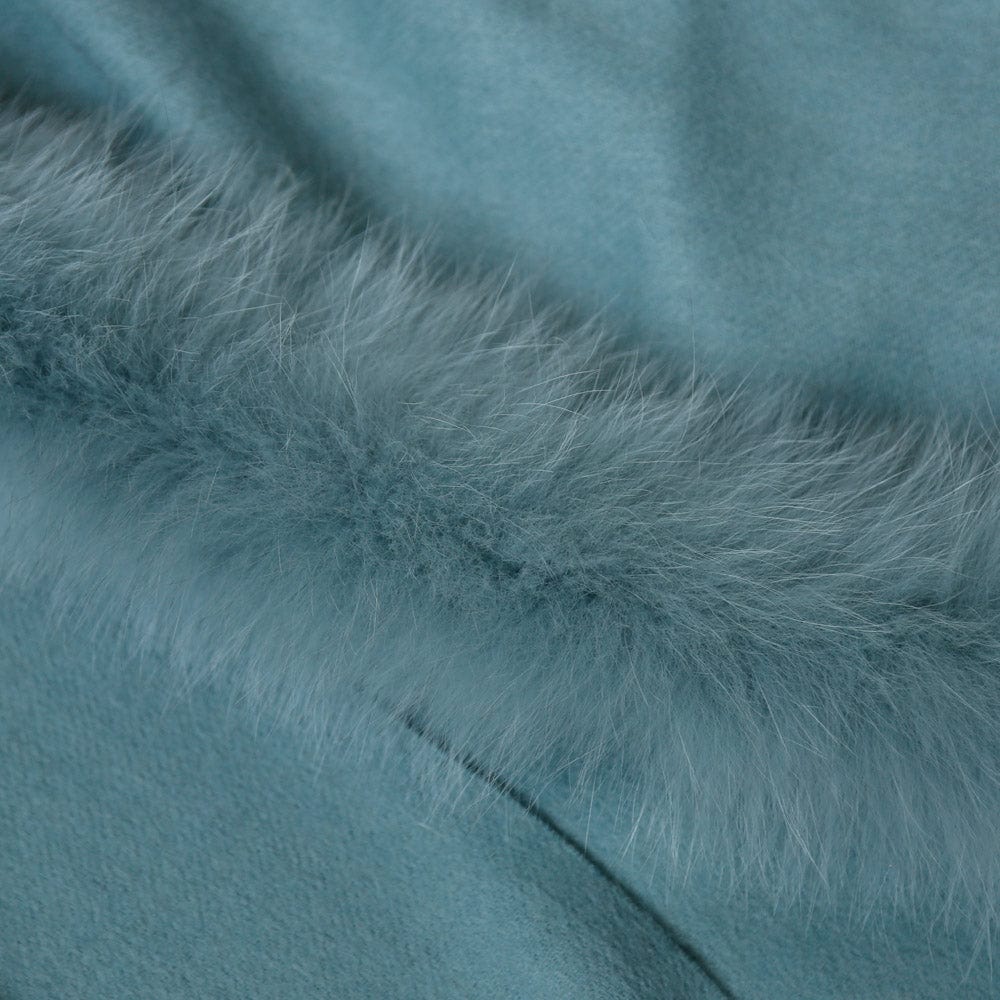green Newest Design Classic Style Women Winter Woolen Cashmere Knit Shawl With Fur Tassel