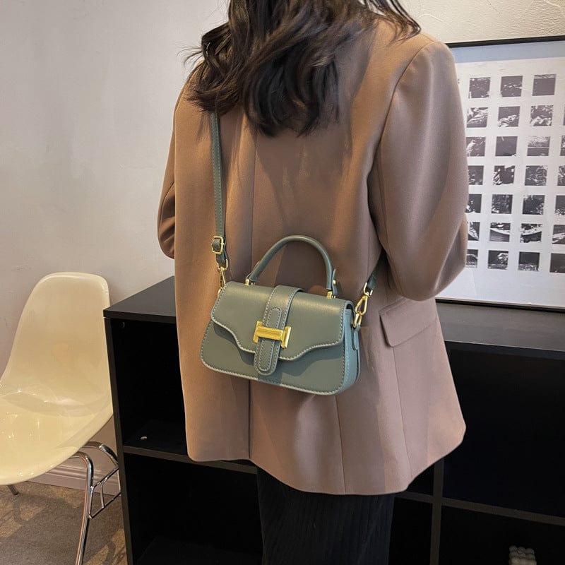 green Women's Winter 2023 New Small Square Bag Simple  Single Shoulder women's messenger Cross-Body Bag