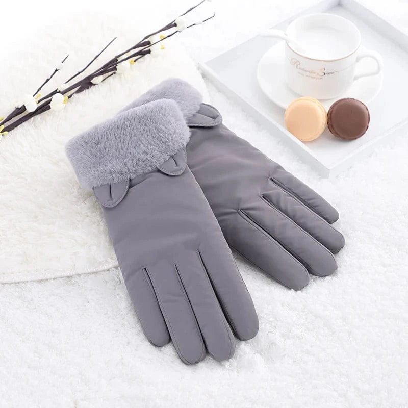 Grey Cheap fancy girls thermal bike cycling touch screen women winter fashion riding gloves