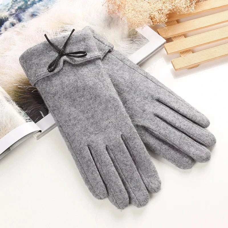 Grey Fashion touch women sexy winter woolen gloves