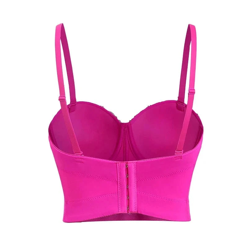 Guangzhou pink sheer young girls women lace  push up back strapless sticky sexy bra,bra sets lace, sexy lace bra