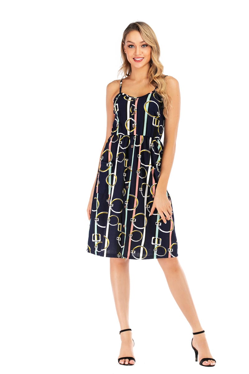 Guangzhou Wholesale One-Piece Female Clothing Summer Casual Clothes Print Dresses Women