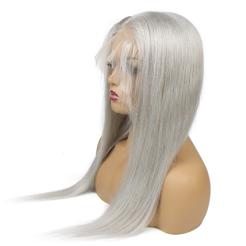 Guarantee hair straight lace frontal color wig gray Brazilian allied human hair wholesale virgin good quality good price