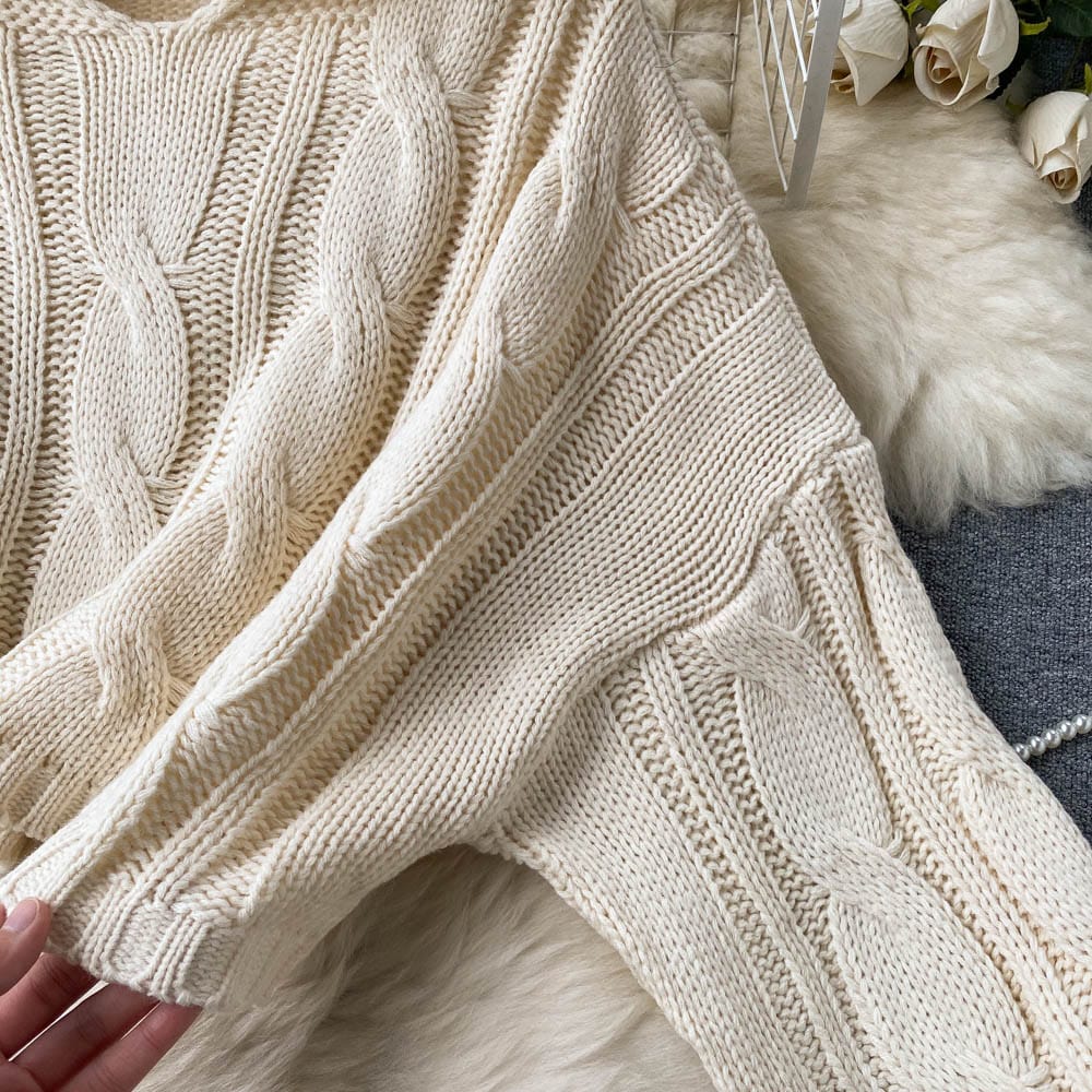 GX01M82 Autumn Winter Female Long Sleeve Mini Pencil Knitted Skirts Crop Tops Casual Hooded Sweaters 2 Piece Set Women's Set