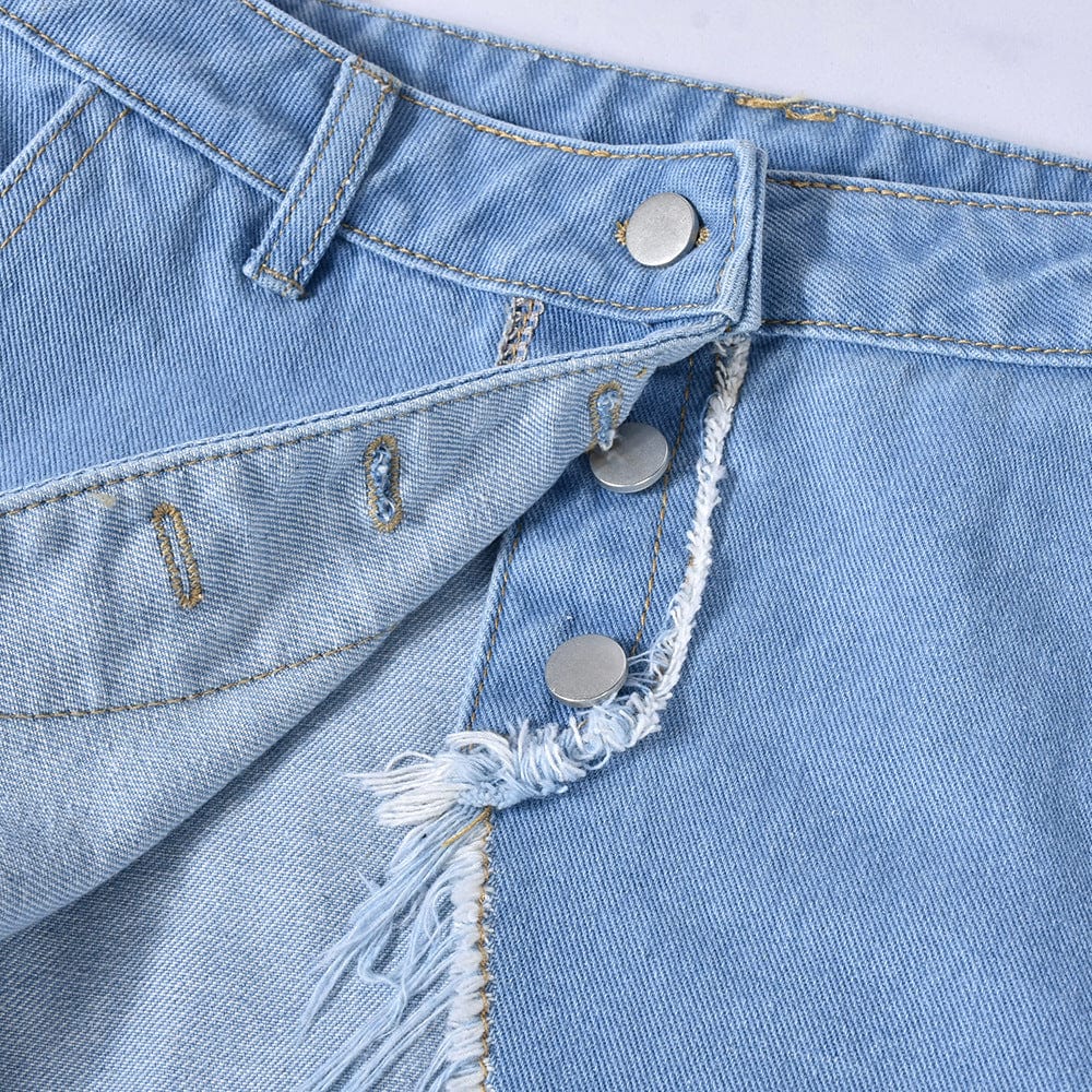 GX9150 Wholesale 2023 Women's spring autumn new fashion personality washable pocket high slit jeans denim long skirt