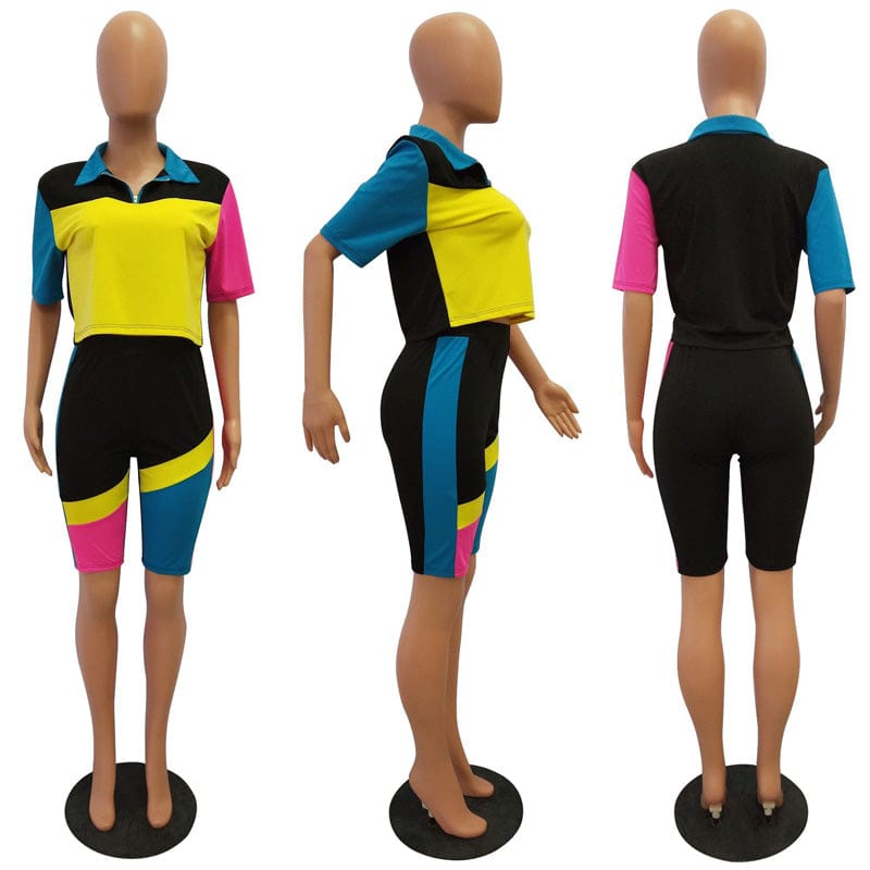 Gym Wear Sport Shirt And Short Pants 2 Piece Set Women Clothing