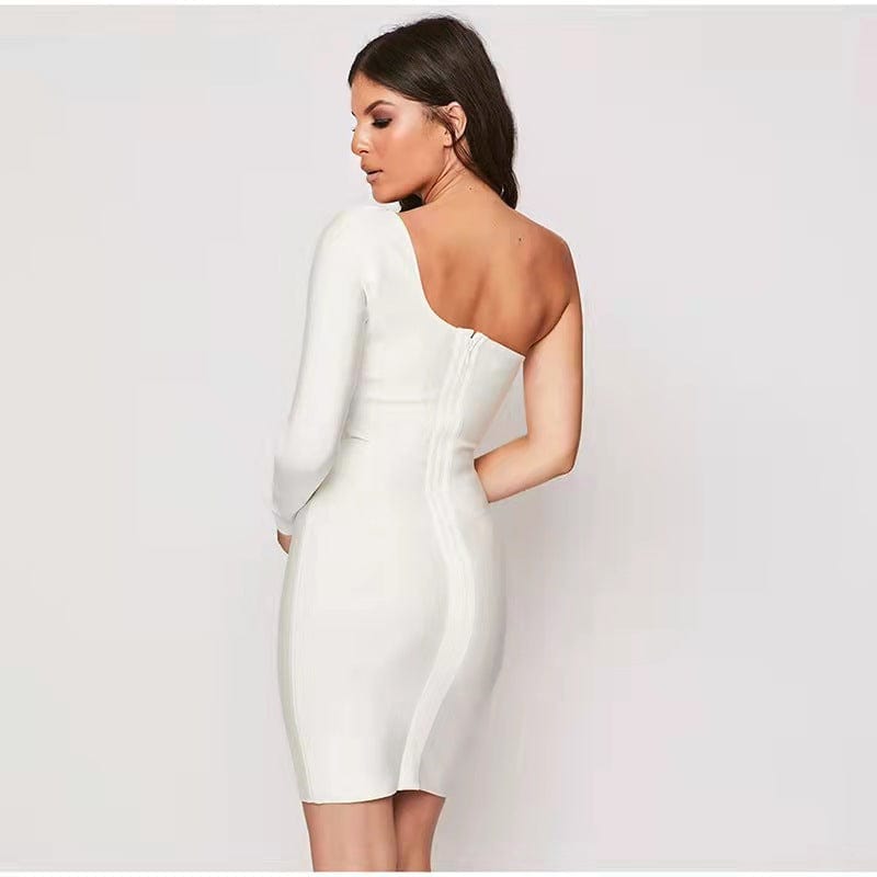 H1131 New Arrivals High Quality One Shoulder Bodycon Dresses Club Party Dress Sexy