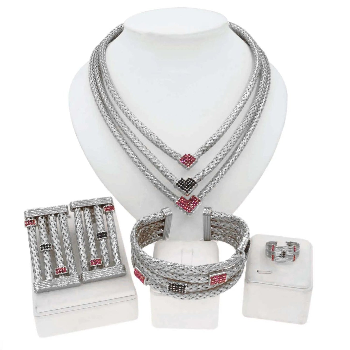 H50054 Fashion 24 K Gold Plated Jewelry Set Fancy Wholesale Jewelry sets Brazilian Gold Plated Jewelry For Women Necklace Set Earrings