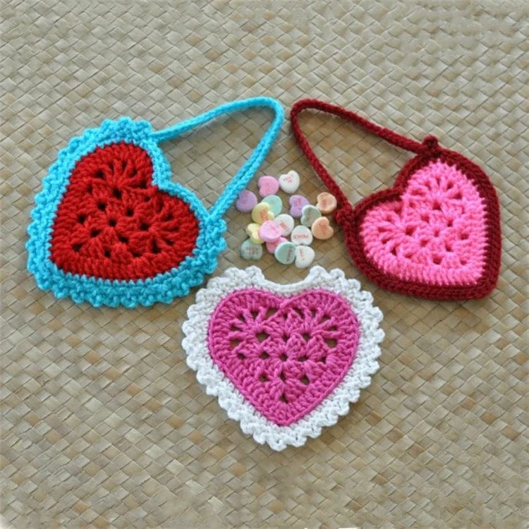 Hand Bag Luxury Women 2024 Hand-woven Heart Shaped Messenger Bags Small Purses Clutch Evening Bag