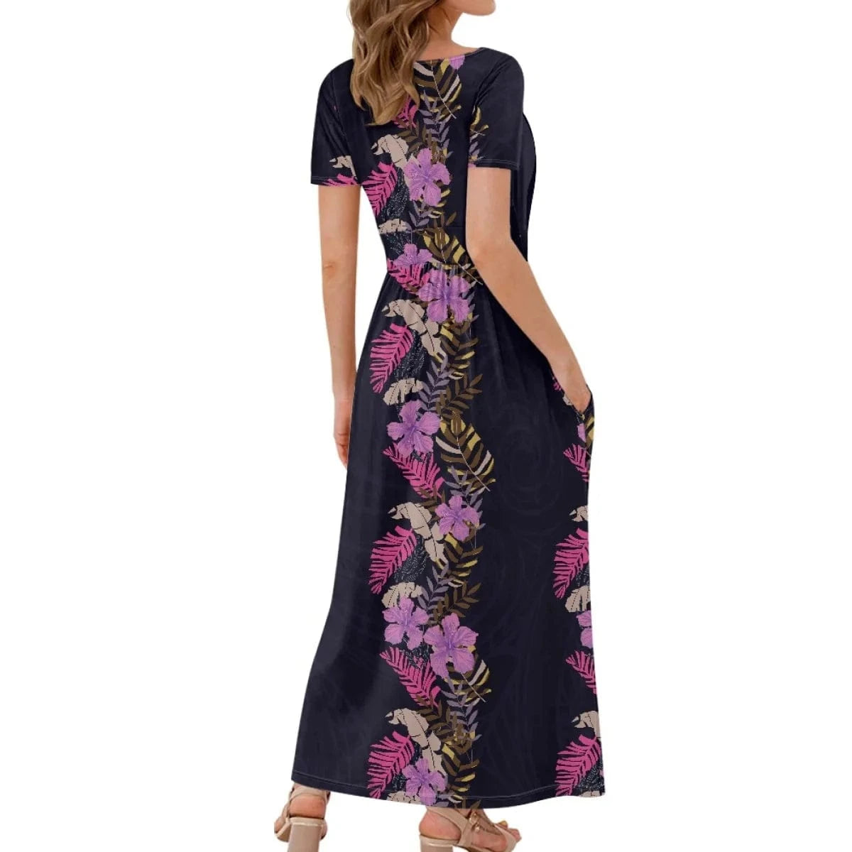 Hawaiian Girls Short Sleeve Plus Size Maxi Dress Polynesian Printing Loose Casual Summer Women's Dresses for Special Occasions
