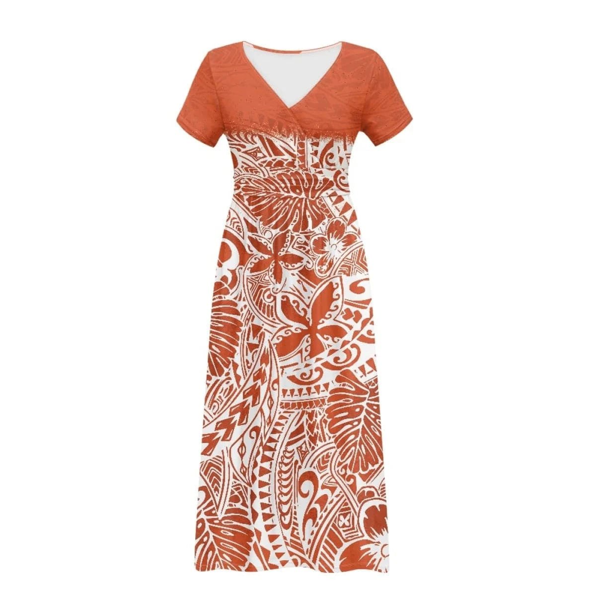 Hawaiian Girls Short Sleeve Plus Size Maxi Dress Polynesian Printing Loose Casual Summer Women's Dresses for Special Occasions