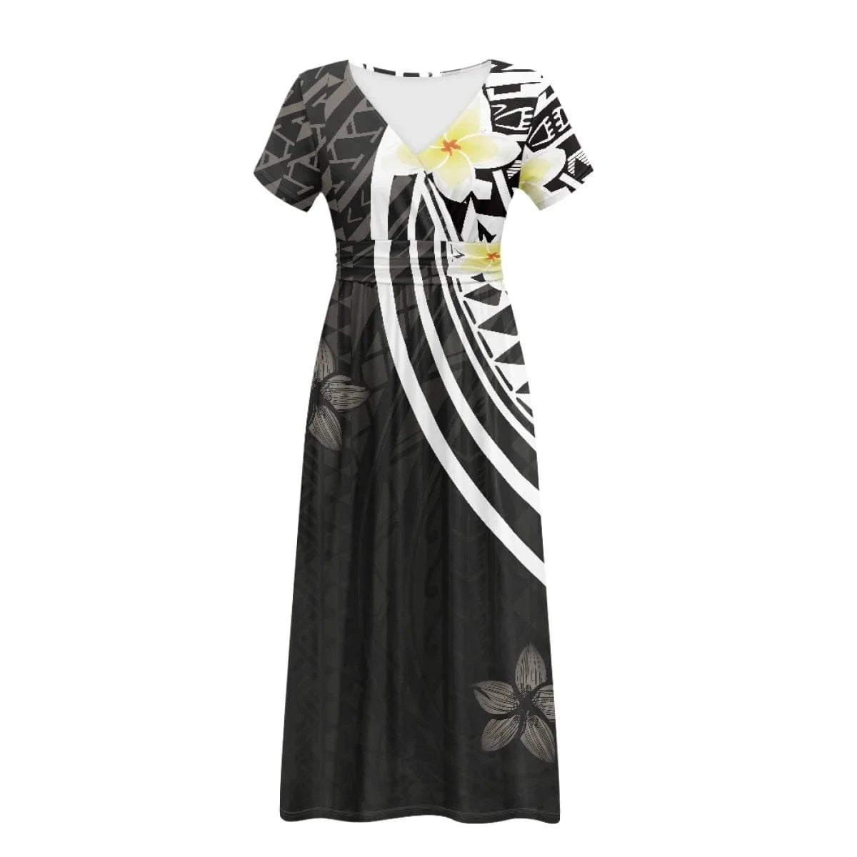 Hawaiian Girls Short Sleeve Plus Size Maxi Dress Polynesian Printing Loose Casual Summer Women's Dresses for Special Occasions