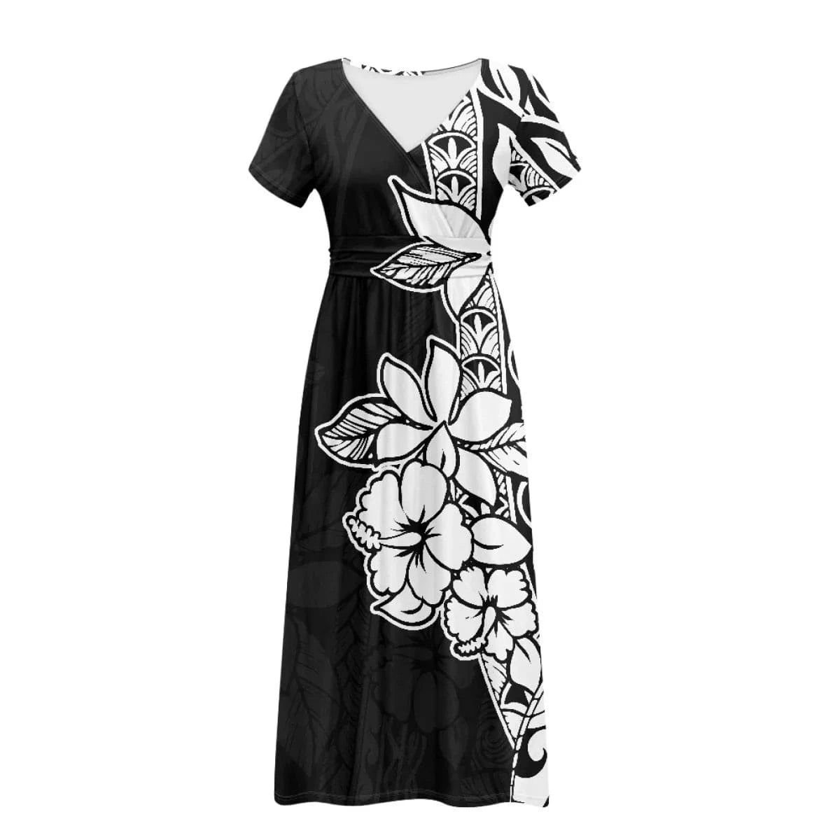 Hawaiian Girls Short Sleeve Plus Size Maxi Dress Polynesian Printing Loose Casual Summer Women's Dresses for Special Occasions
