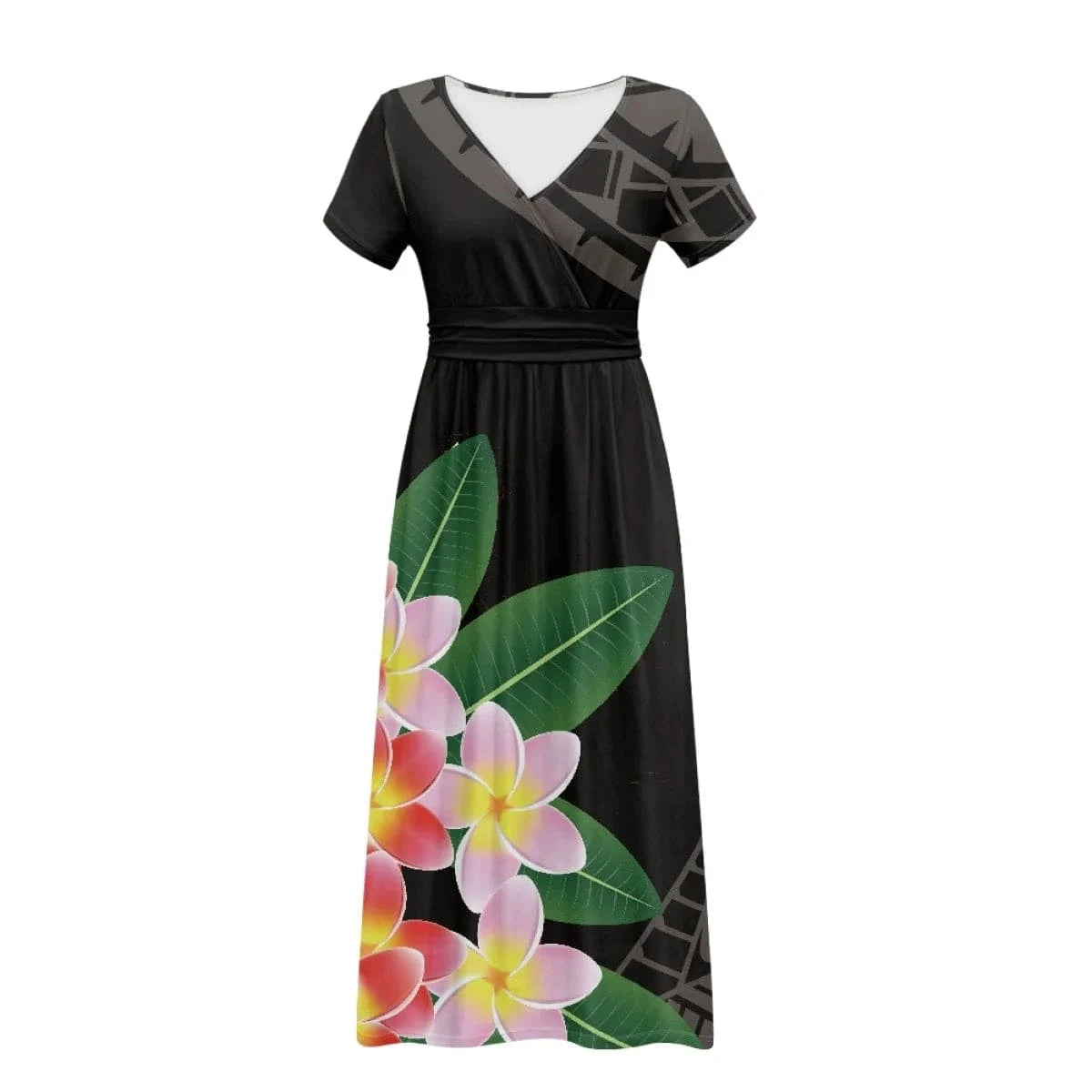 Hawaiian Girls Short Sleeve Plus Size Maxi Dress Polynesian Printing Loose Casual Summer Women's Dresses for Special Occasions