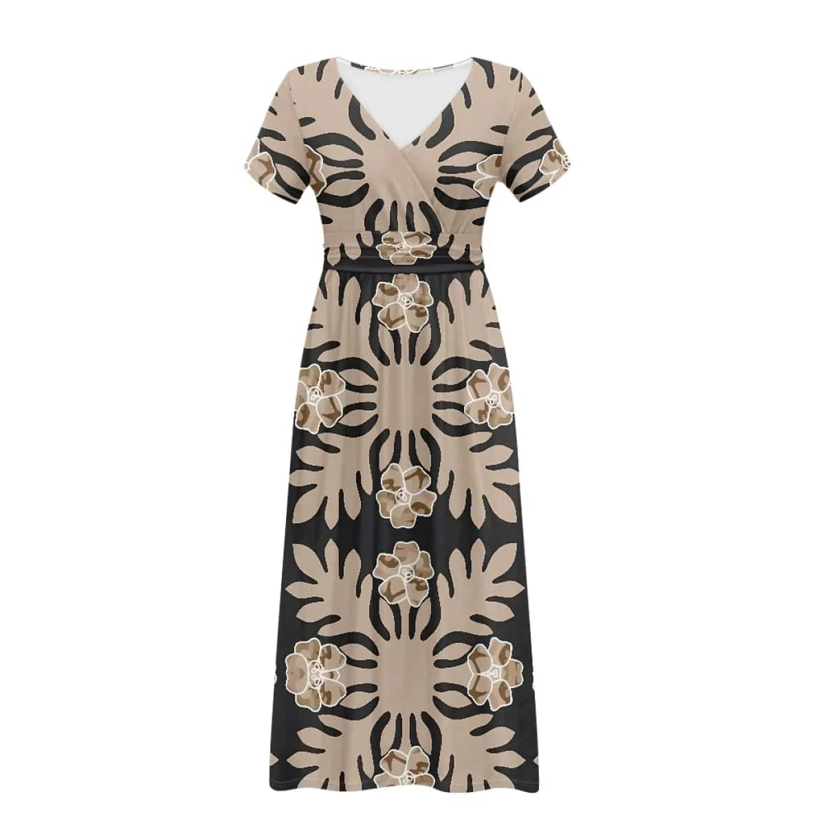 Hawaiian Girls Short Sleeve Plus Size Maxi Dress Polynesian Printing Loose Casual Summer Women's Dresses for Special Occasions