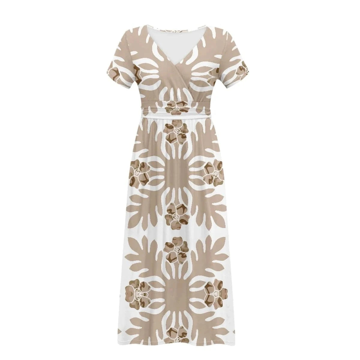 Hawaiian Girls Short Sleeve Plus Size Maxi Dress Polynesian Printing Loose Casual Summer Women's Dresses for Special Occasions