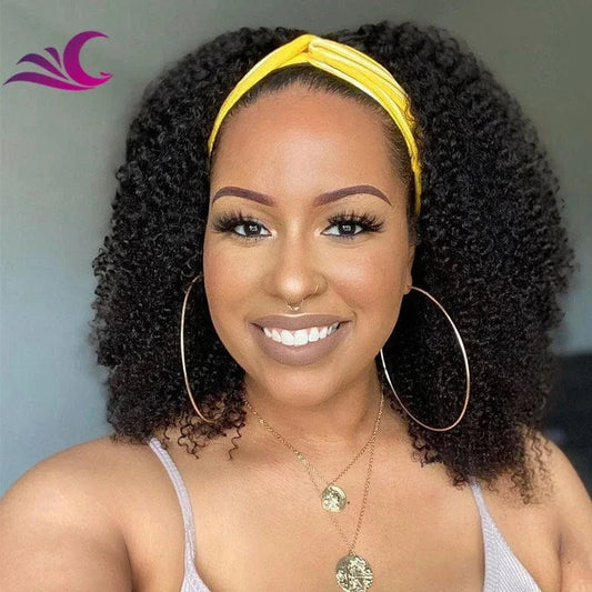 Headband Short Women Headband Human Hair Wigs Top Quality Kinky Curly Half Wig for Black Women