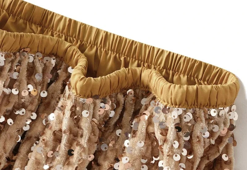 Heavy Sequin Half Skirt Female Spring  fall 2014  New Straight Skirt After Slit Wrap Hip Casual Daily Shopping  Skirt