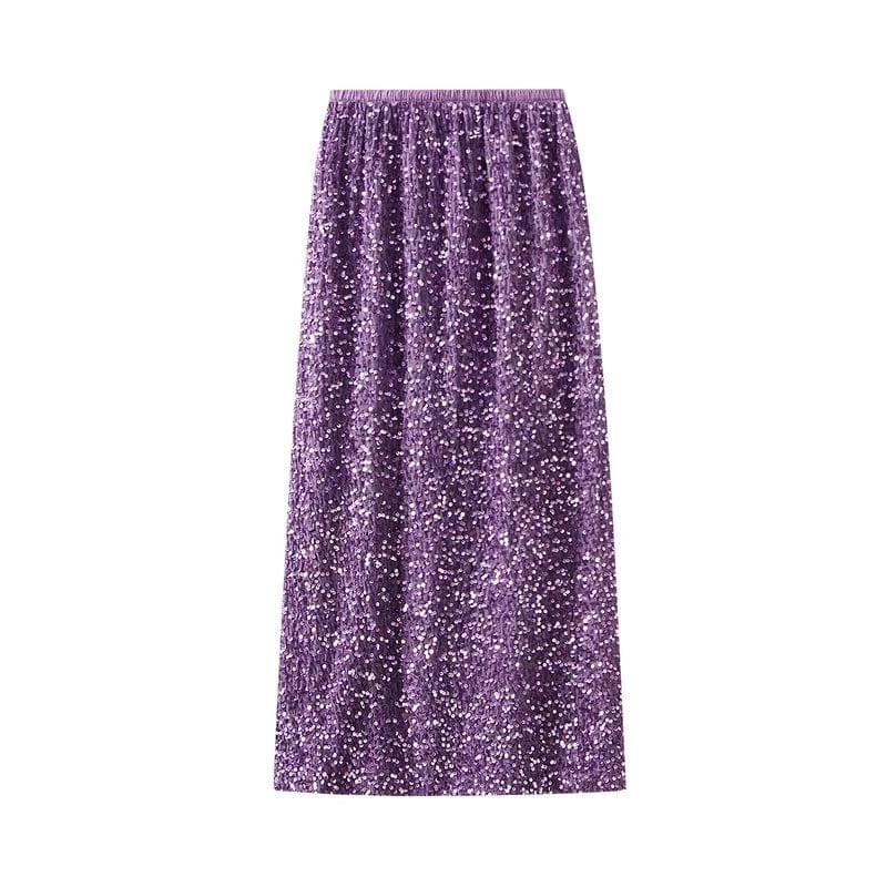 Heavy Sequin Half Skirt Female Spring  fall 2014  New Straight Skirt After Slit Wrap Hip Casual Daily Shopping  Skirt