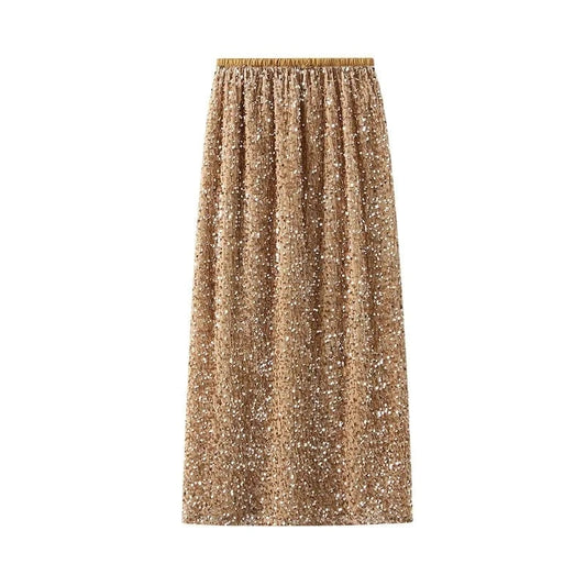 Heavy Sequin Half Skirt Female Spring  fall 2014  New Straight Skirt After Slit Wrap Hip Casual Daily Shopping  Skirt
