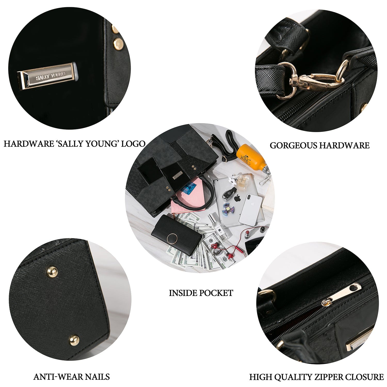 HEC 2022 Fashion Designer Pu Leather Material Women Handbag Wholesale