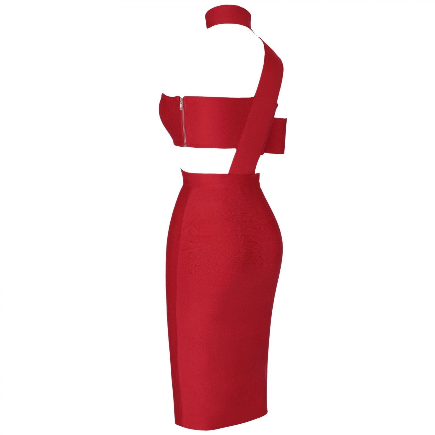 High Neck Strapless Black One Shoulder Black Sexy  Dress