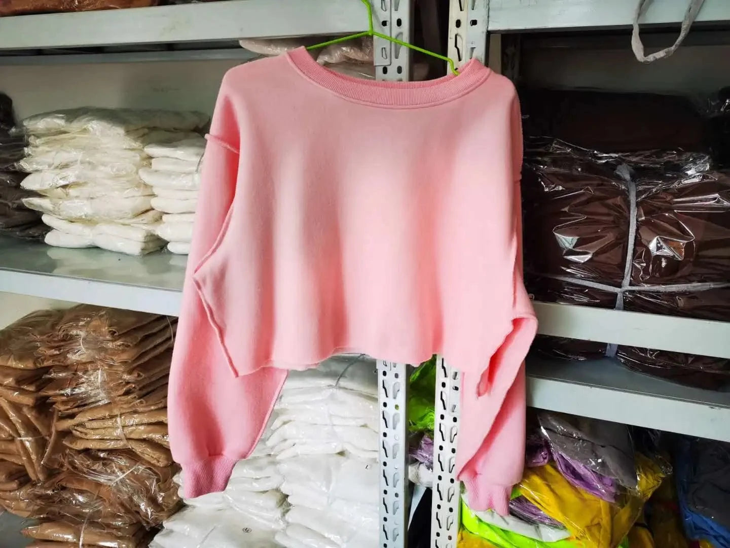 High quality 330gsm 100% cotton fleece inside cropped hoodies women crop top sweatshirt