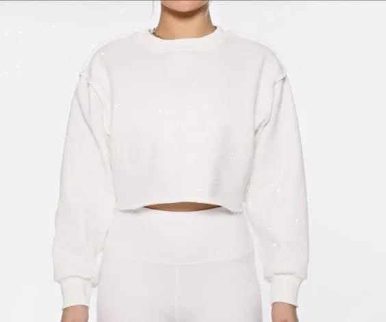 High quality 330gsm 100% cotton fleece inside cropped hoodies women crop top sweatshirt