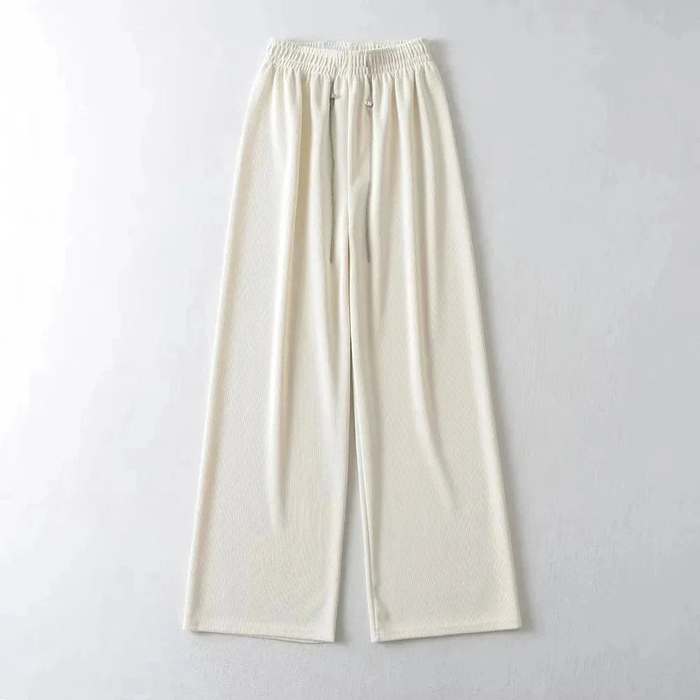 High Quality Chenille Inner Brush Loose Ladies Sweatpants YK2 Waist Drawstring buckle Female Trousers Joggers Women