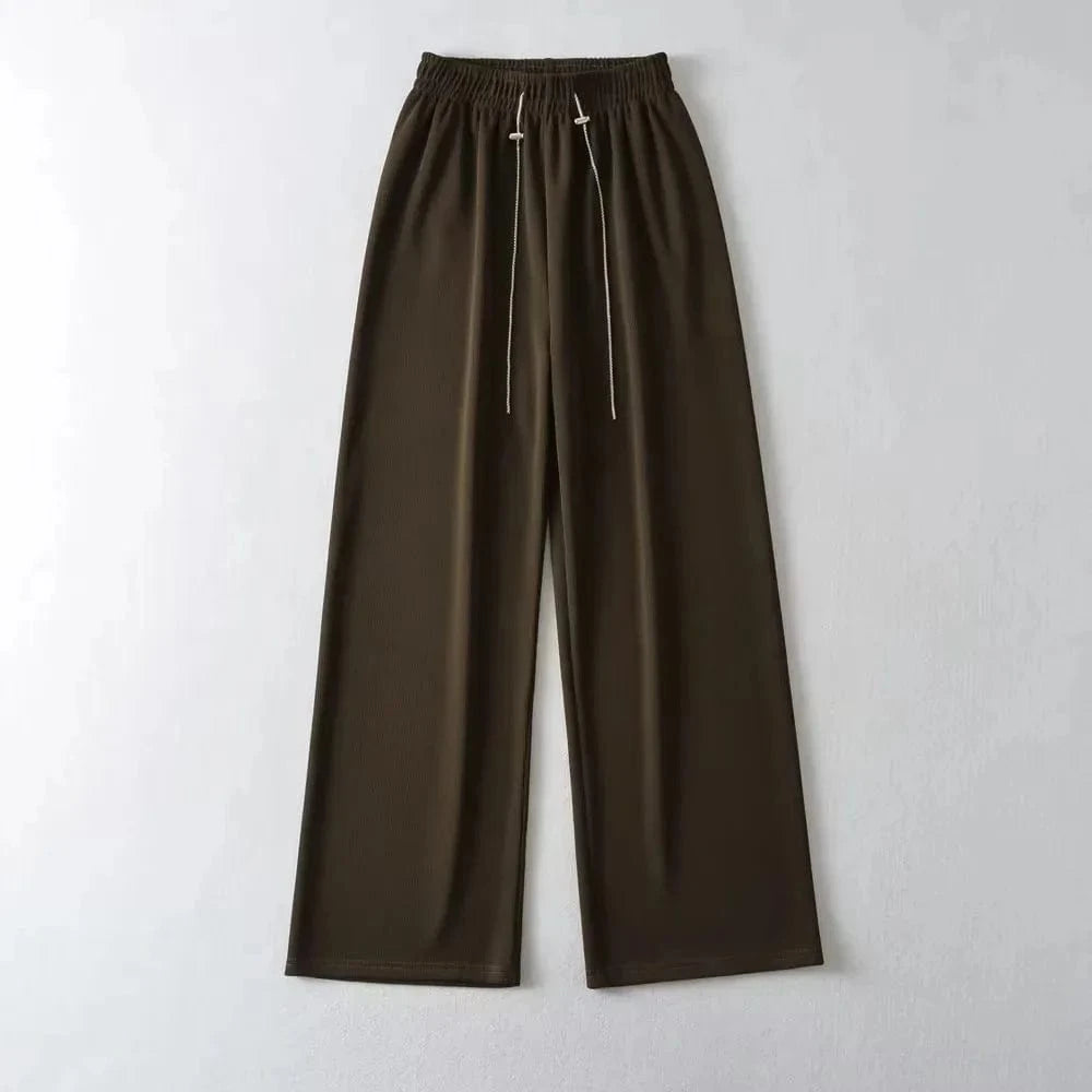 High Quality Chenille Inner Brush Loose Ladies Sweatpants YK2 Waist Drawstring buckle Female Trousers Joggers Women