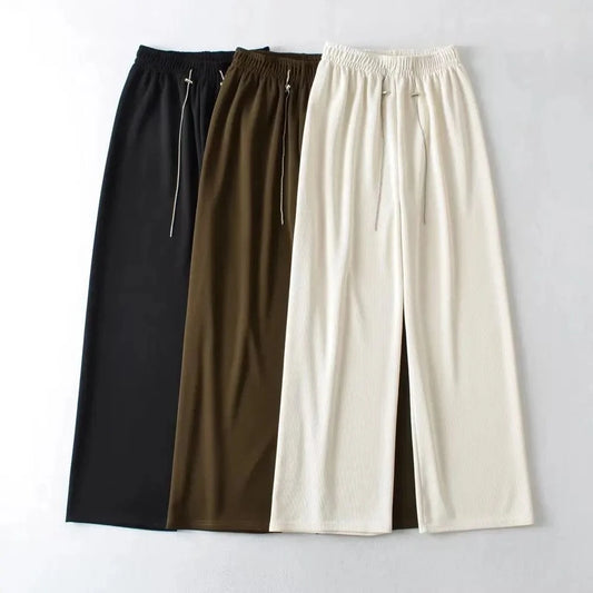 High Quality Chenille Inner Brush Loose Ladies Sweatpants YK2 Waist Drawstring buckle Female Trousers Joggers Women
