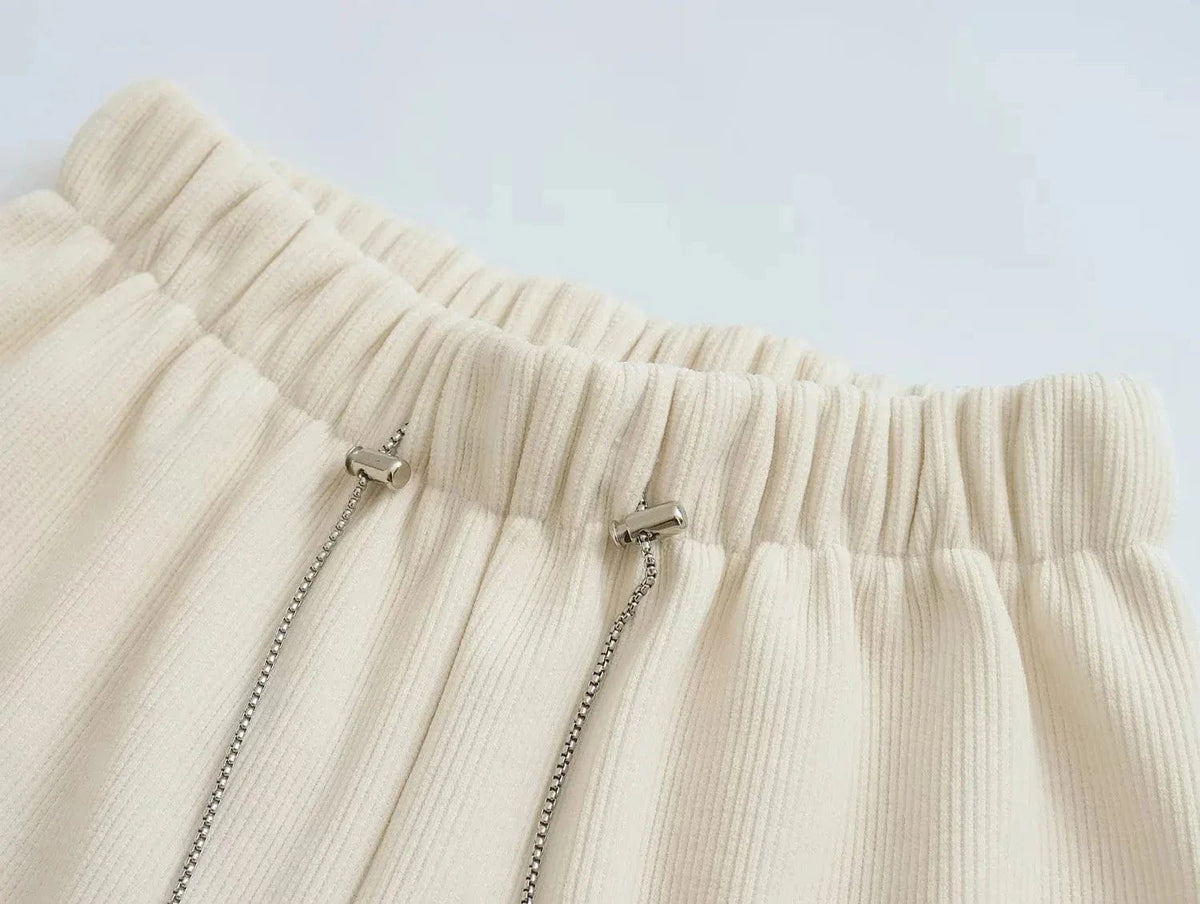 High Quality Chenille Inner Brush Loose Ladies Sweatpants YK2 Waist Drawstring buckle Female Trousers Joggers Women