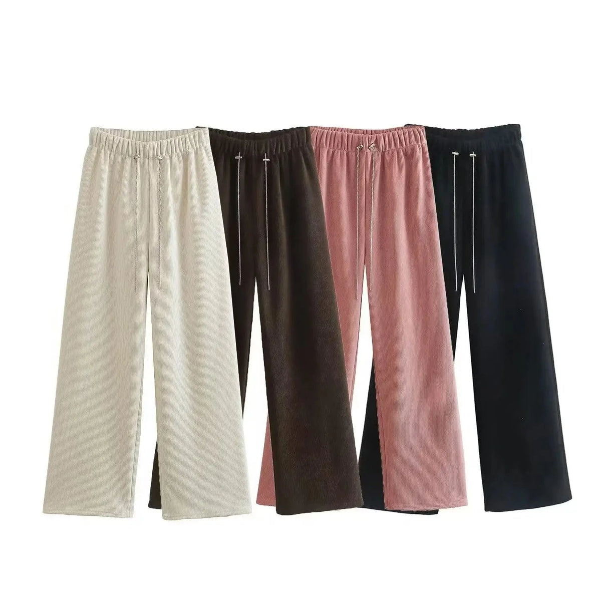 High Quality Chenille Inner Brush Loose Ladies Sweatpants YK2 Waist Drawstring buckle Female Trousers Joggers Women