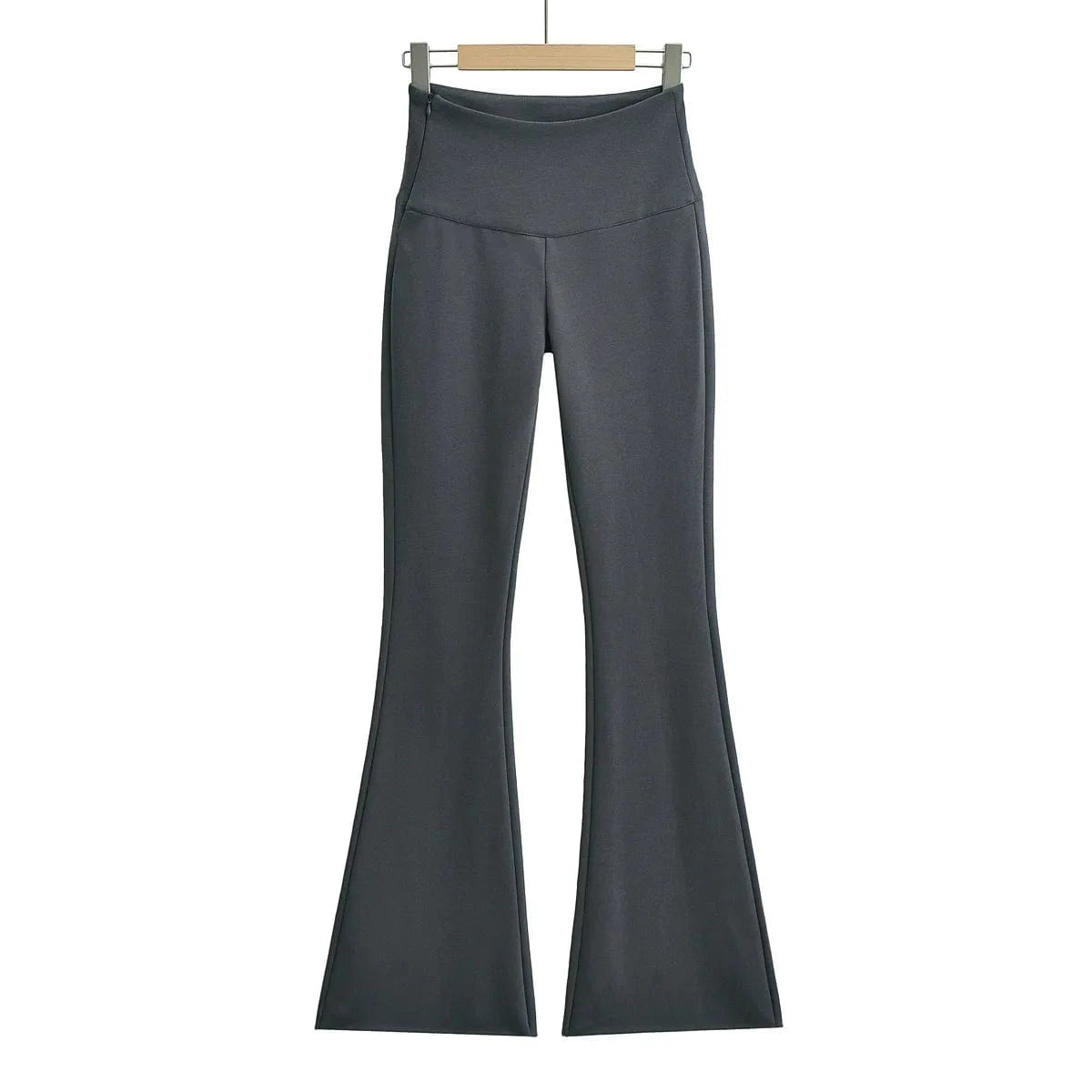 High Quality Cotton Terry Women Trousers Slim Flared Yoga Pants Raw Edge  Female Trousers Height Waistband Women Joggers Pants