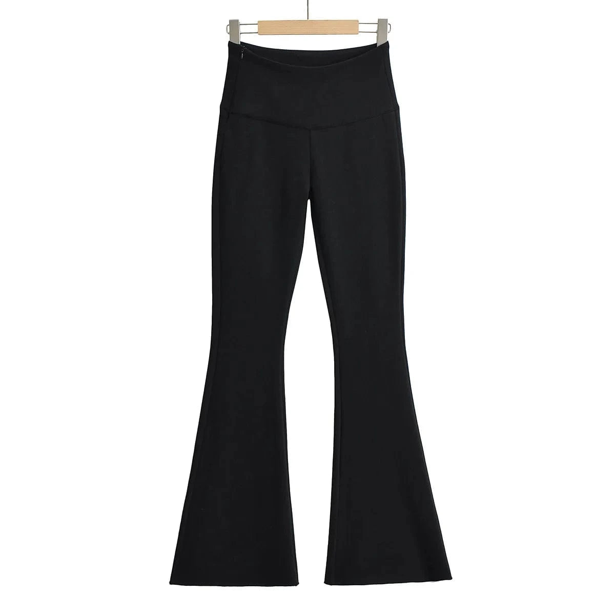 High Quality Cotton Terry Women Trousers Slim Flared Yoga Pants Raw Edge  Female Trousers Height Waistband Women Joggers Pants