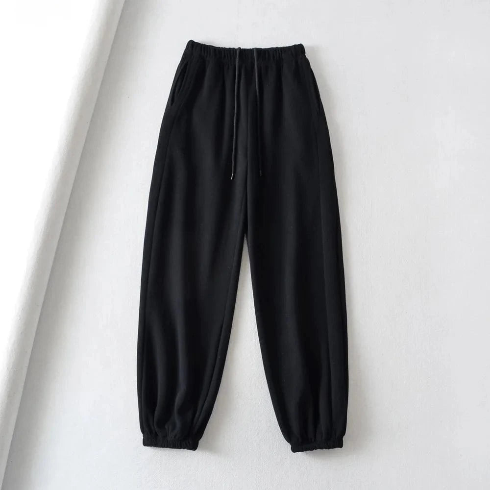 High Quality Custom Cotton Brushing Ladies Sweatpants Side Pocket Joggers Elastic Waistband Pants Running Pants Joggers Women