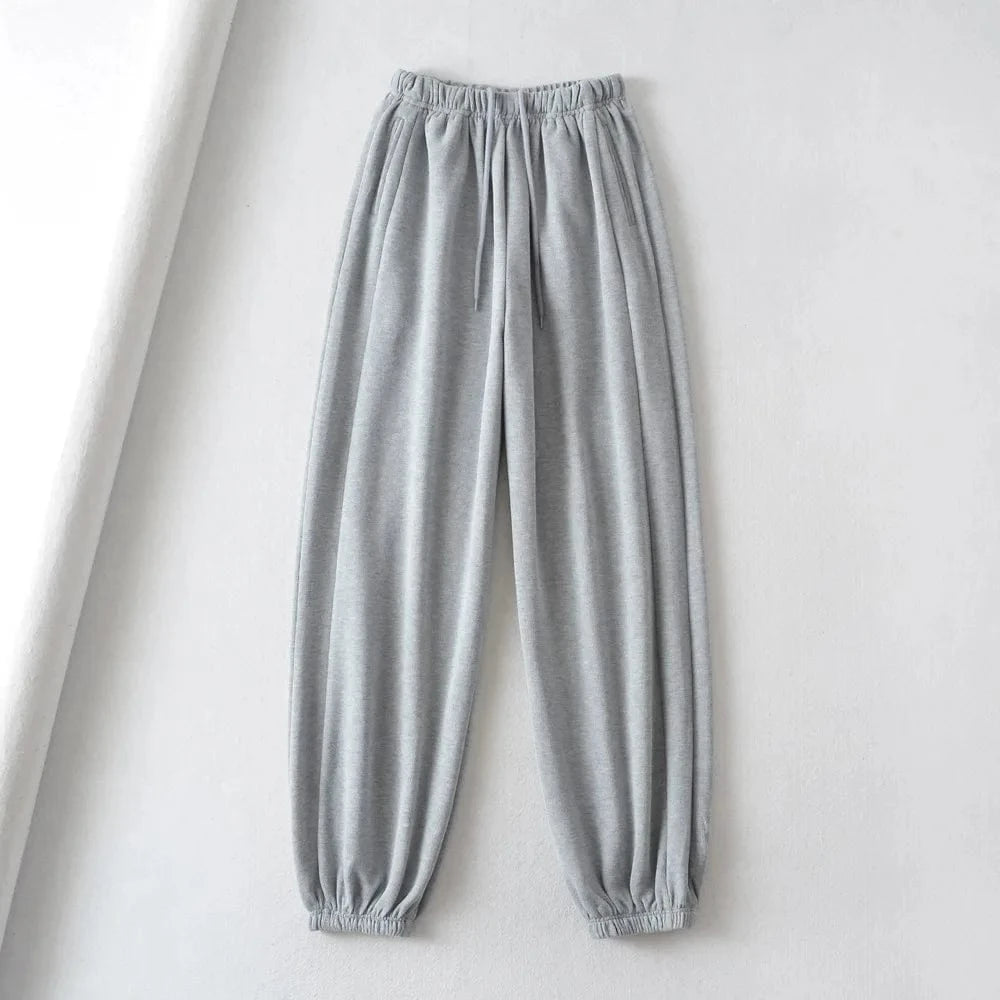 High Quality Custom Cotton Brushing Ladies Sweatpants Side Pocket Joggers Elastic Waistband Pants Running Pants Joggers Women