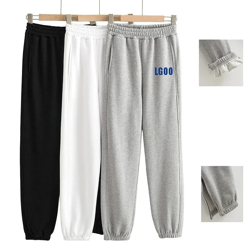 High Quality Custom Cotton Terry Ladies Sweatpants Foot zipper split Joggers Hombr  Long Running Pants Cargo Pants Joggers Women
