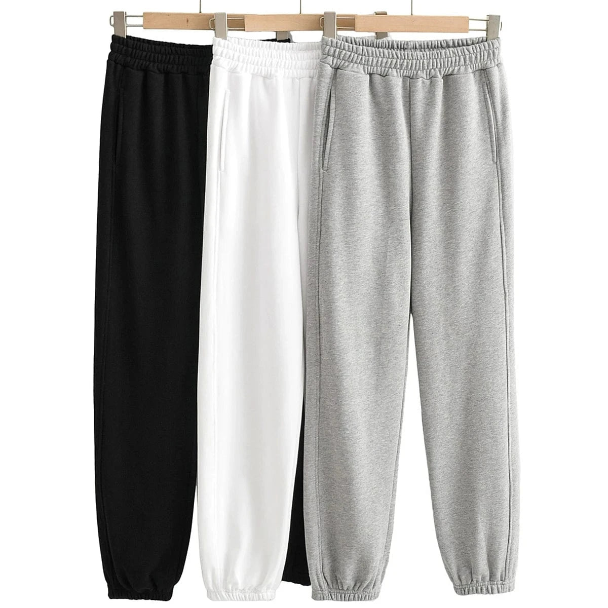 High Quality Custom Cotton Terry Ladies Sweatpants Foot zipper split Joggers Hombr  Long Running Pants Cargo Pants Joggers Women
