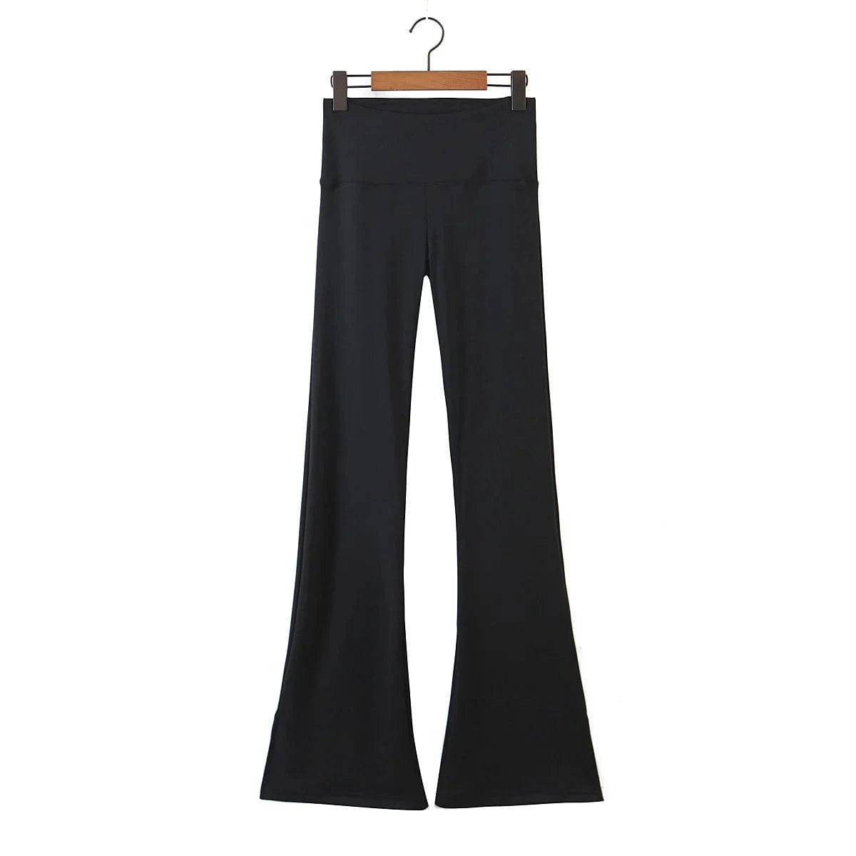 High Quality Custom Cotton Women Trousers Office Slim Flared Pants Width Waistband Hem Split Female Trousers Women Joggers Pants