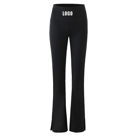 High Quality Custom Cotton Women Trousers Office Slim Flared Pants Width Waistband Hem Split Female Trousers Women Joggers Pants