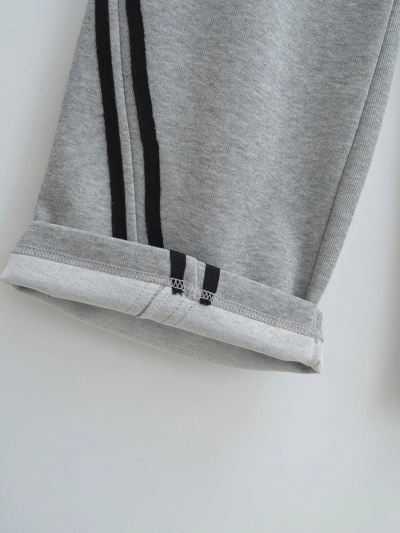 High Quality Custom Ladies Sweatpants Side Seam Contrast Strips Elastic Waistband Jogger Sport Pants Joggers Women