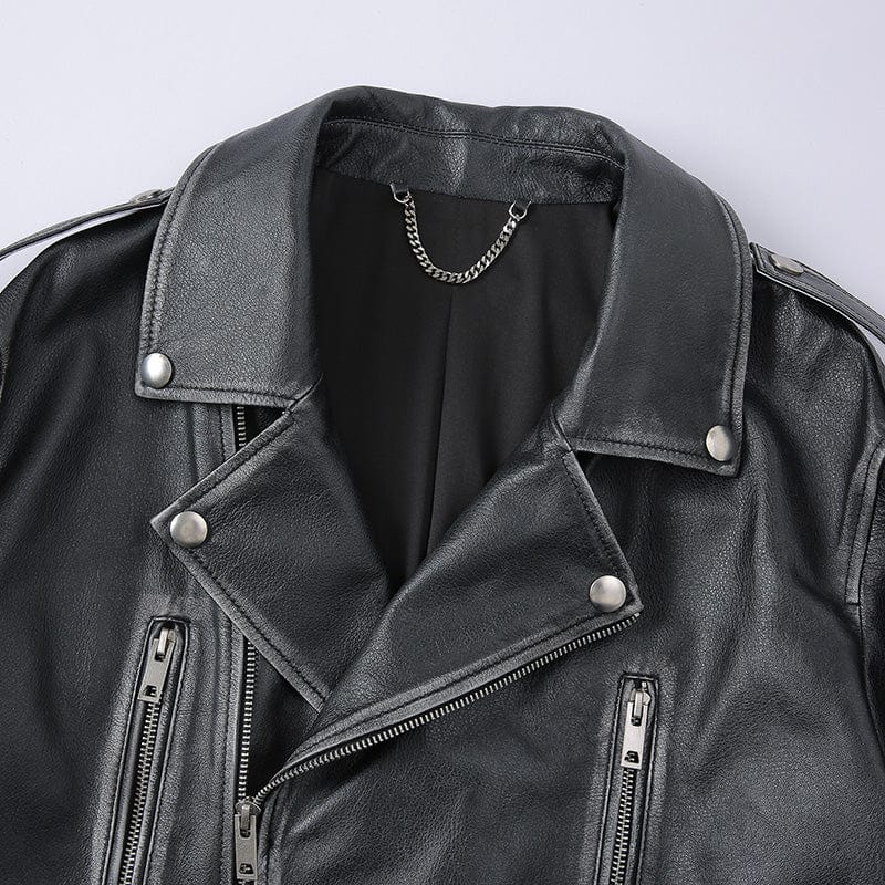 High Quality Distress Cropped Cowhide Jacket Women Vintage Genuine Sheep Leather Jacket
