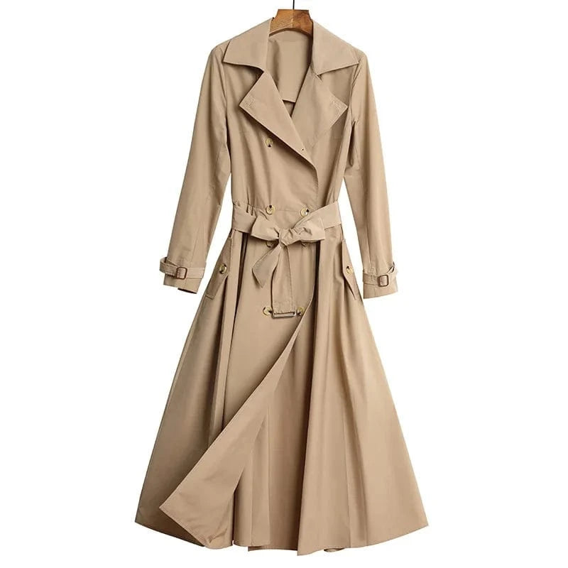 High Quality Elegant Unique Long Dress Overcoat Designer Trench Coat For Women