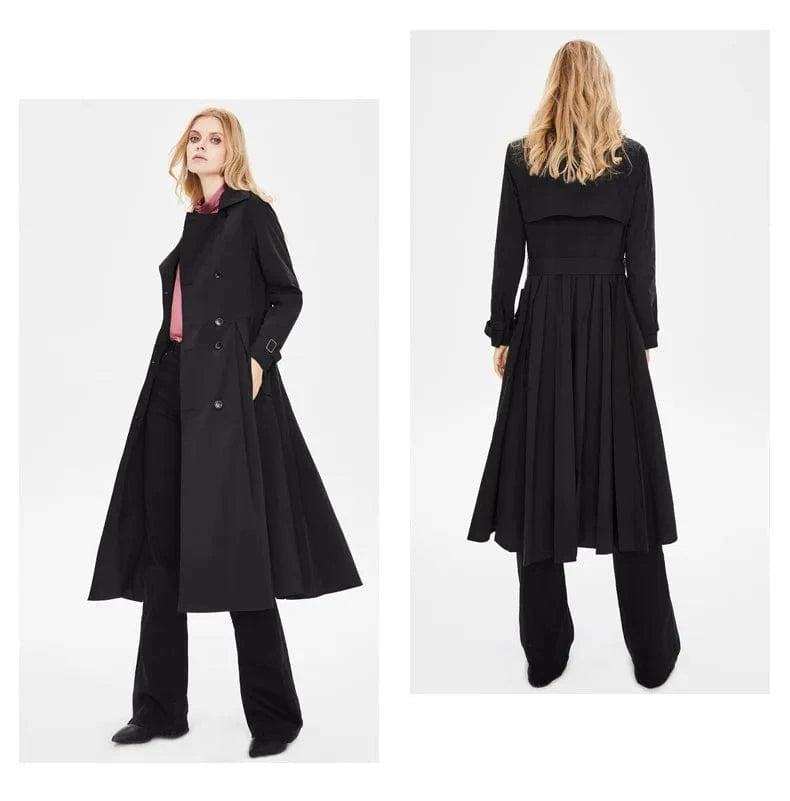 High Quality Elegant Unique Long Dress Overcoat Designer Trench Coat For Women