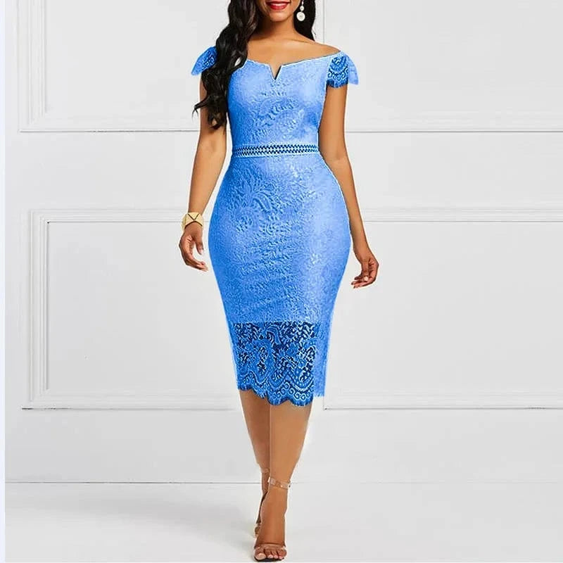 High Quality European and American Hot Style Lace dress Slim and Sexy Package Hip Skirt