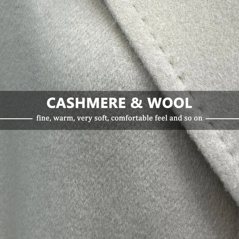 High Quality Handmade Cashmere Trench Coats Women Double Breasted Wool Coat with Belt