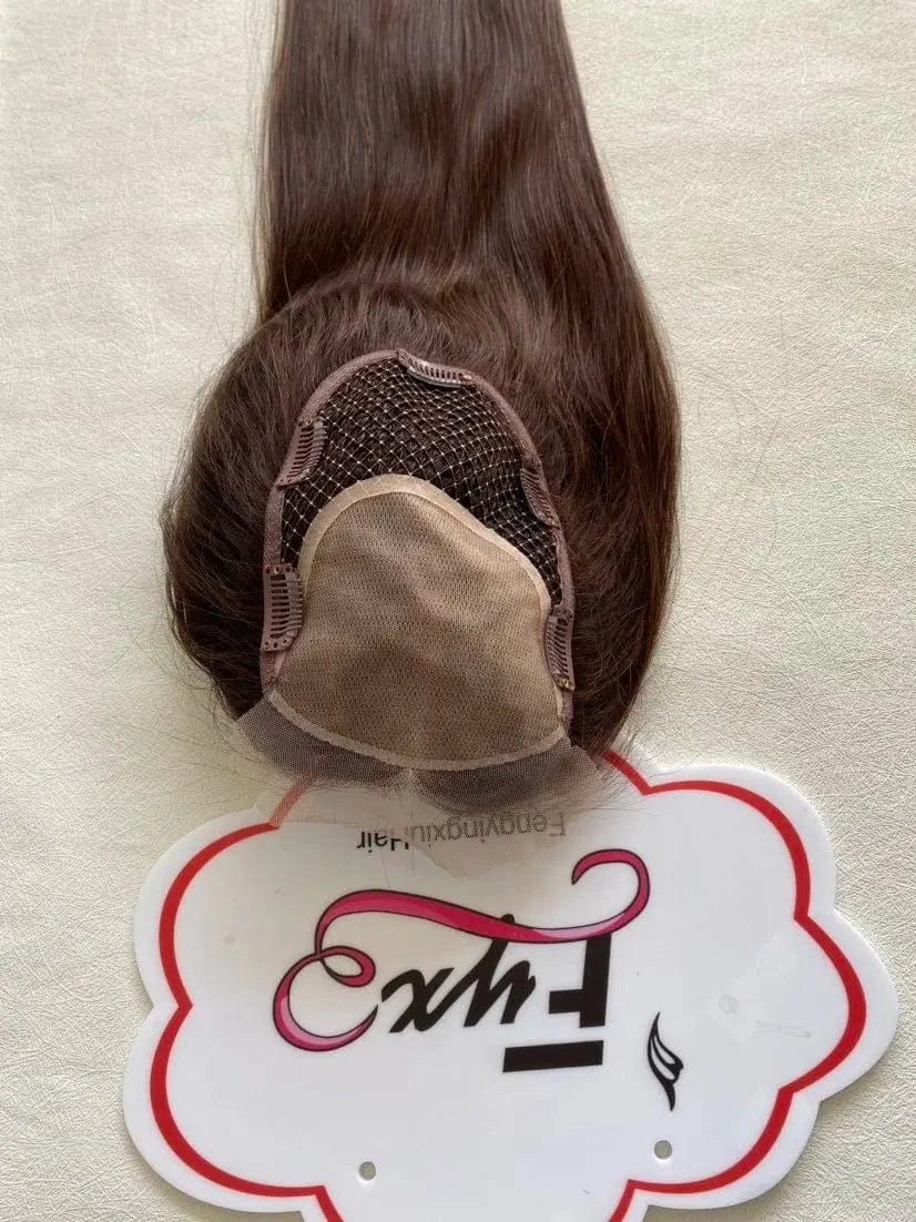 High Quality Integration Fish Net Hair Pieces Woman Toupee Silk Top Topper Chinese Cuticle Remy Human Hair